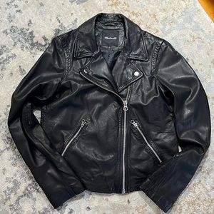 Washed Leather Motorcycle Jacket NWOT Madewell